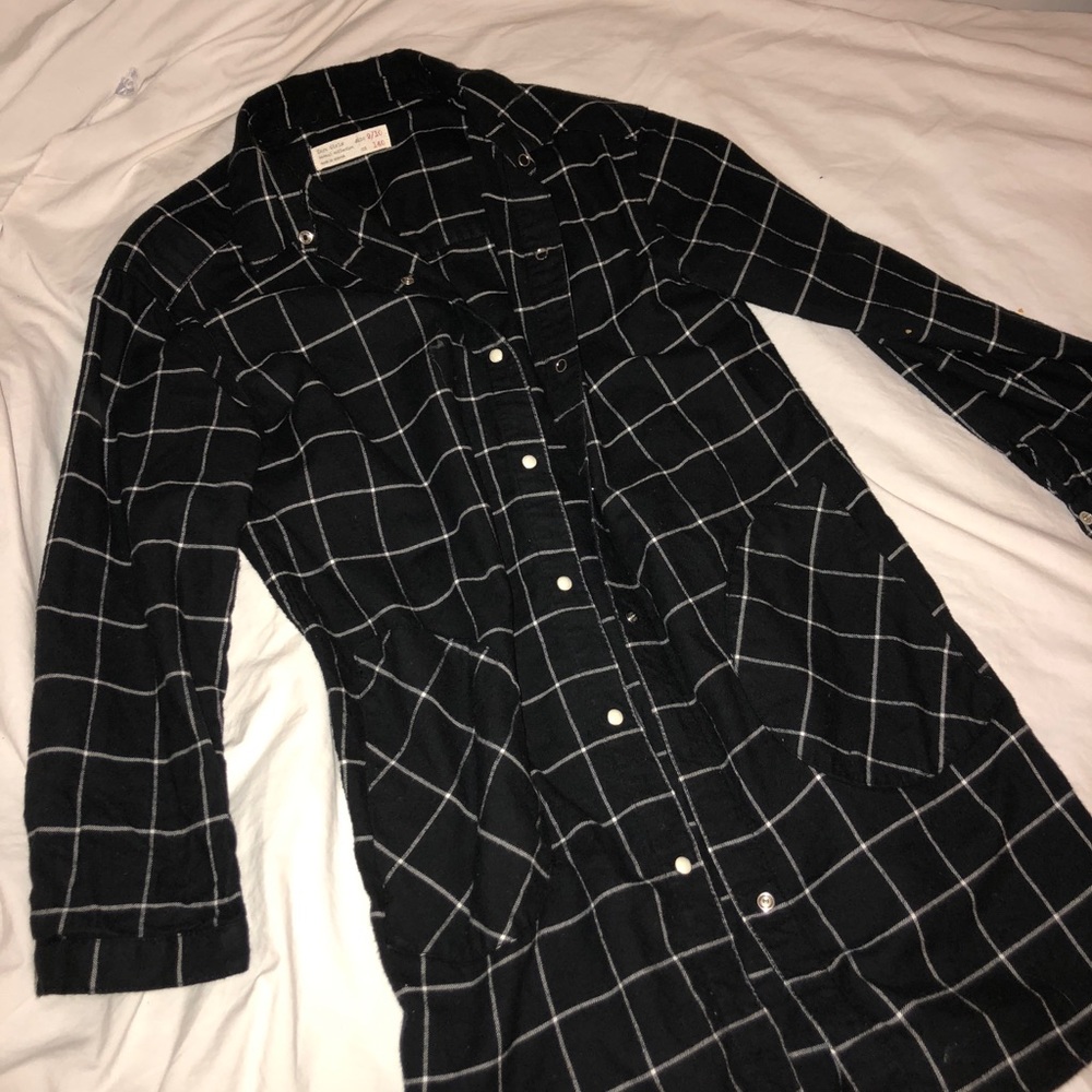 Zara long button down top